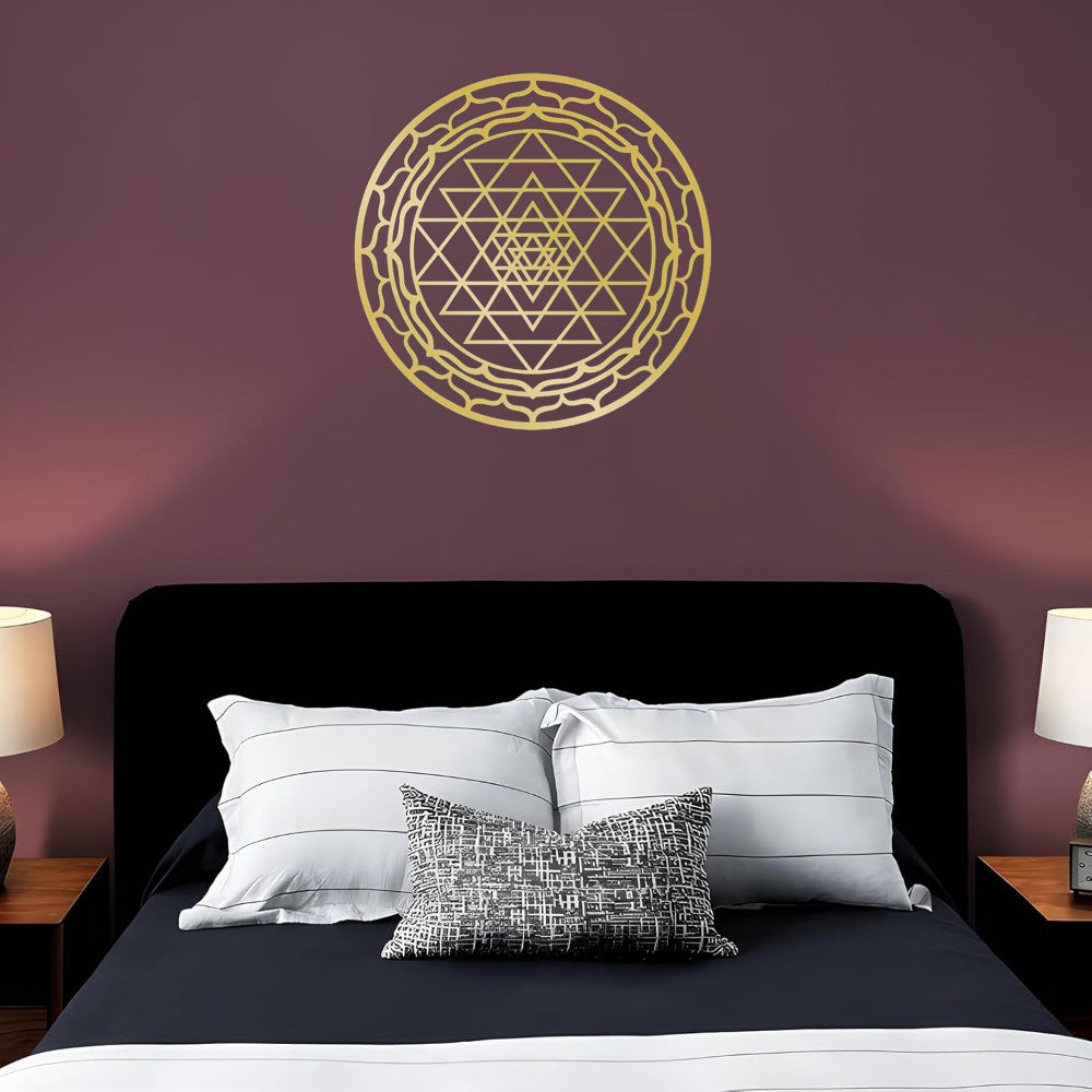 Sacred Geometry Metal Wall Art - Handcrafted Yantra Mandala Decor For Home