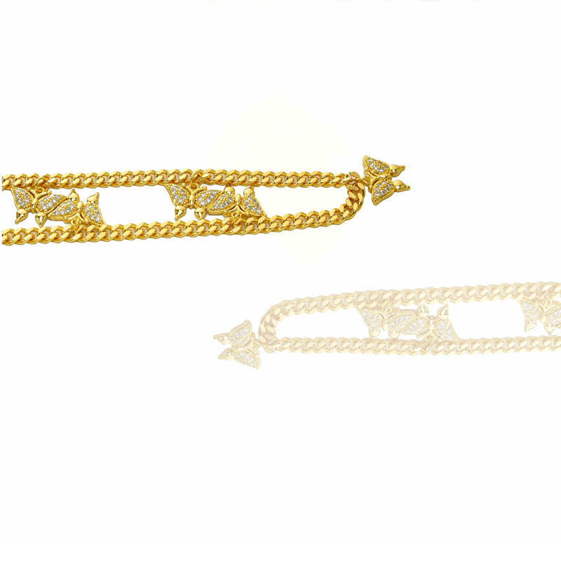 Butterfly Design Moissanite Tennis Necklace | 24K Gold Micro-Inlaid Elegant Women's Jewelry