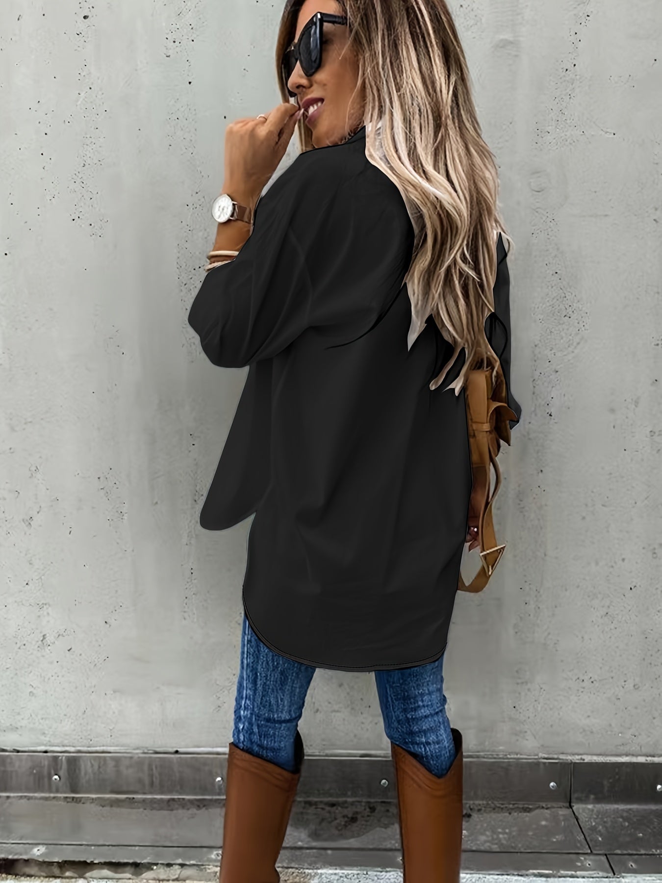 Women's Plus Size Two-Piece Set | Long Sleeve Casual Shirt & Pants Outfit