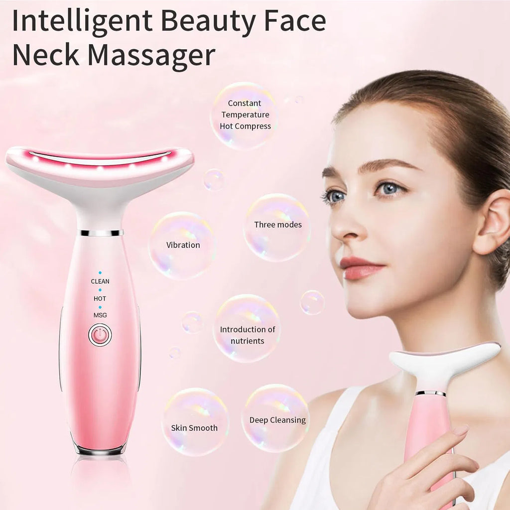 3-in-1 Neck & Face Massager | Thermal Vibration Skin Care Facial Massage Tool