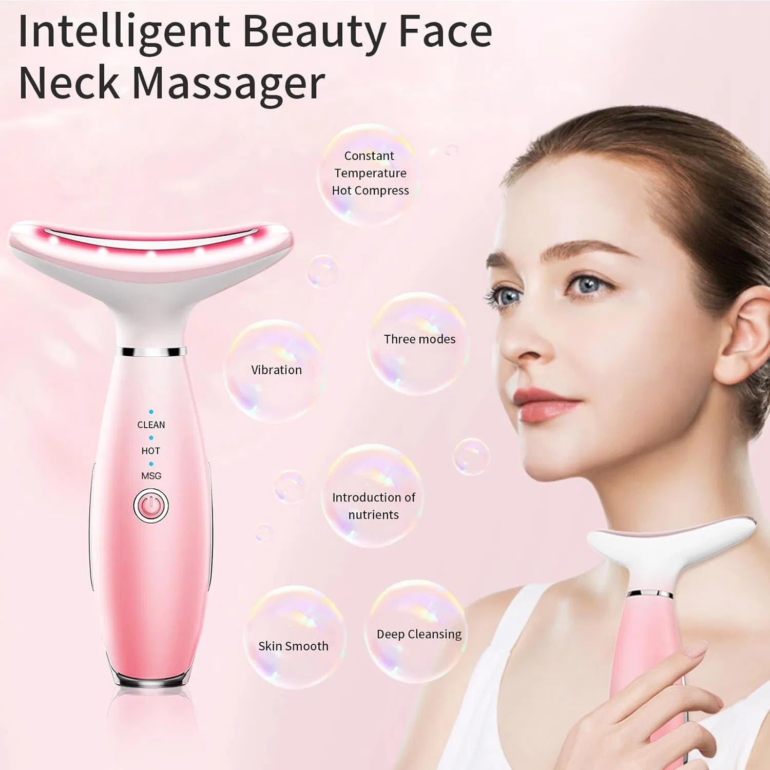 3-in-1 Neck & Face Massager | Thermal Vibration Skin Care Facial Massage Tool