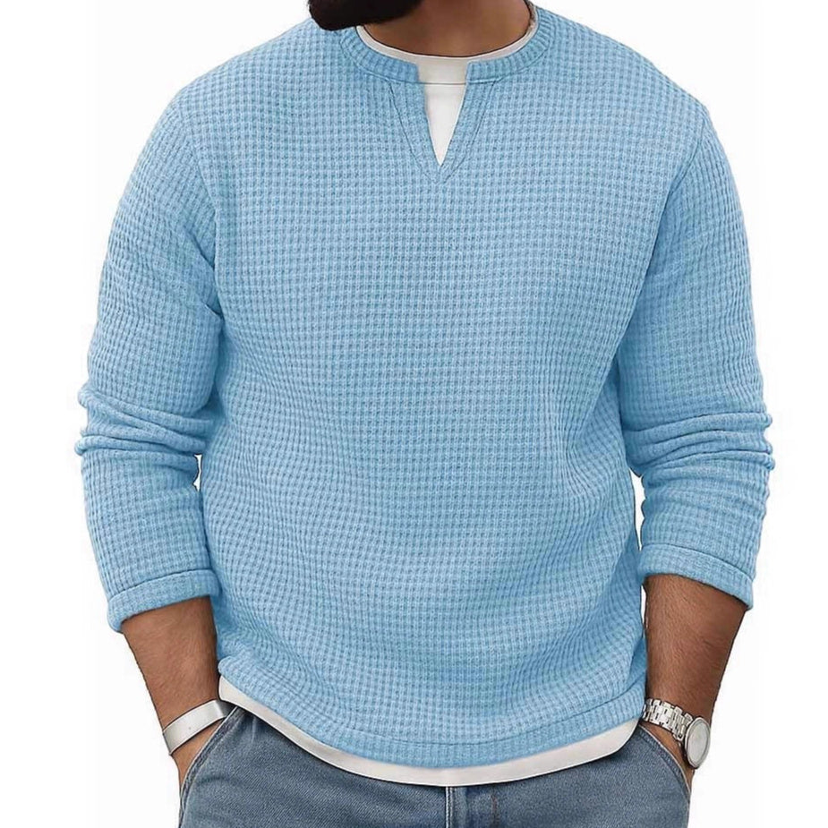 Mens FallWinter Two-Piece Crew-Neck Long-Sleeve Top