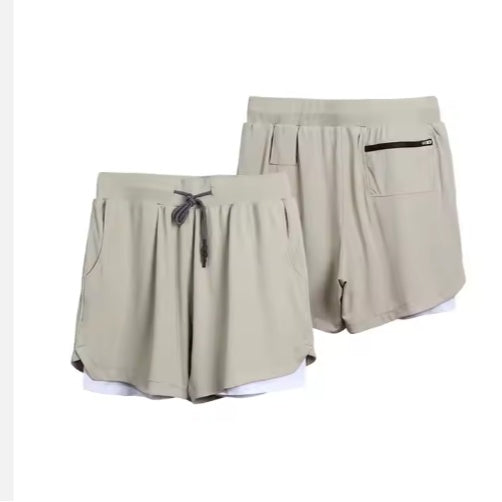 Men's Quick Dry 2-in-1 Gym Shorts | Breathable Polyester Spandex Running Fitness Shorts with Liner Khaki 5 0e9fe6e9-3573-487b-80f8-a18e4ad64f0c FIOLKA BOUTIQUE