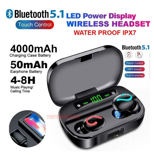Bluetooth 5.1 Headset TWS Wireless Earphones Mini Earbuds Stereo Headphones IPX7 5 0eca23c1-386d-4e74-856c-fc06032e4934 FIOLKA BOUTIQUE