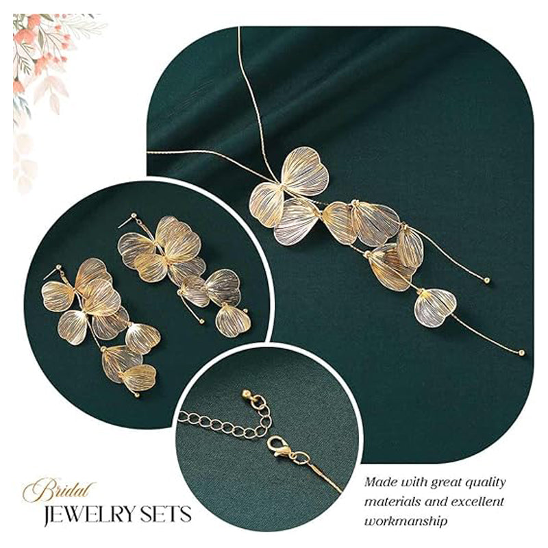 Gold Leaf Choker Necklace for Women | Trendy Boho Black Ginkgo Leaves Long Tassel Necklace
