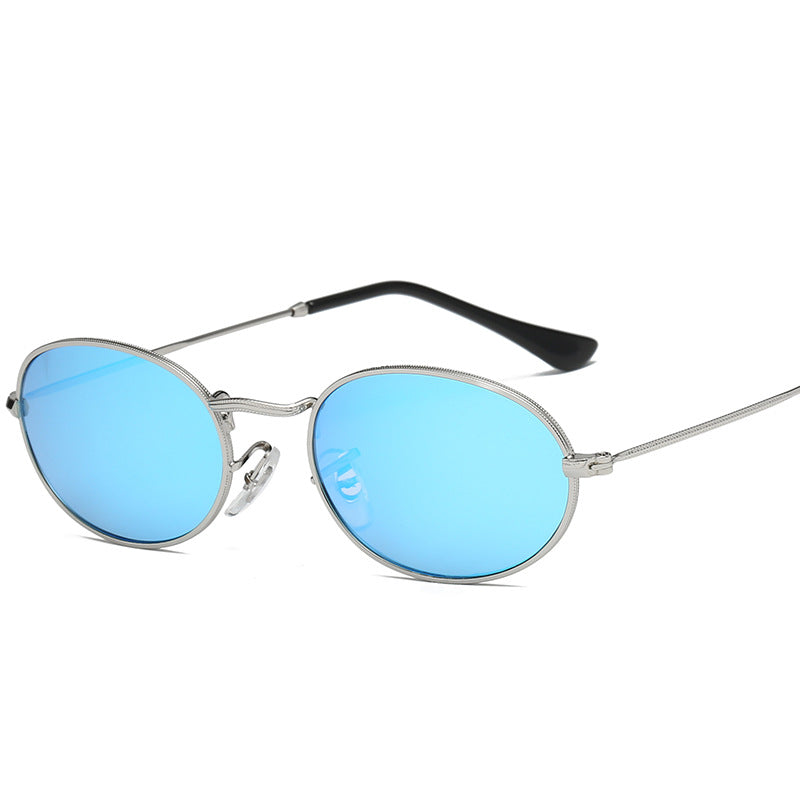 Fashion Women's Oval Sunglasses | Luxury-Inspired Metal Round Frame Black Eyewear