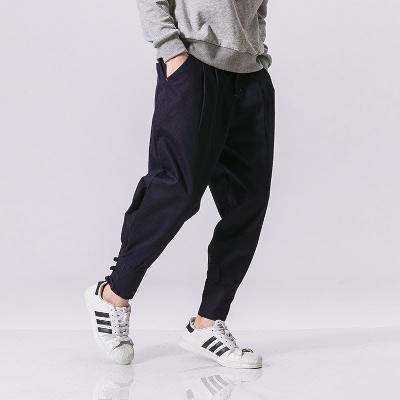 Men's Casual Buckle Closure Pants | Relaxed Fit Everyday Trousers