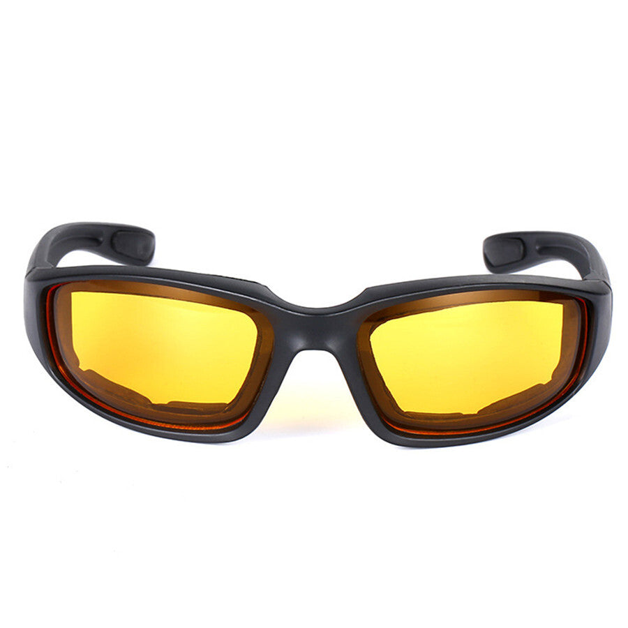 Chopper Cycling Sunglasses | UV400 Wind Resistant Yellow Lens Goggles for Men