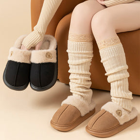 New Plush Slippers For Women Men Winter Warm Home Slipper Indoor Thick-soled Fleece Shoes