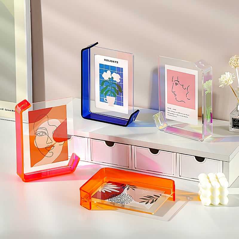 5x7 Inch Colorful Acrylic Photo Frame | Gradient Collage Picture Holder Home Decor
