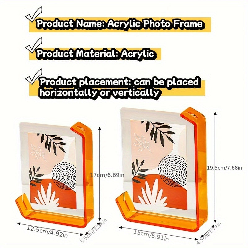 5x7 Inch Colorful Acrylic Photo Frame | Gradient Collage Picture Holder Home Decor