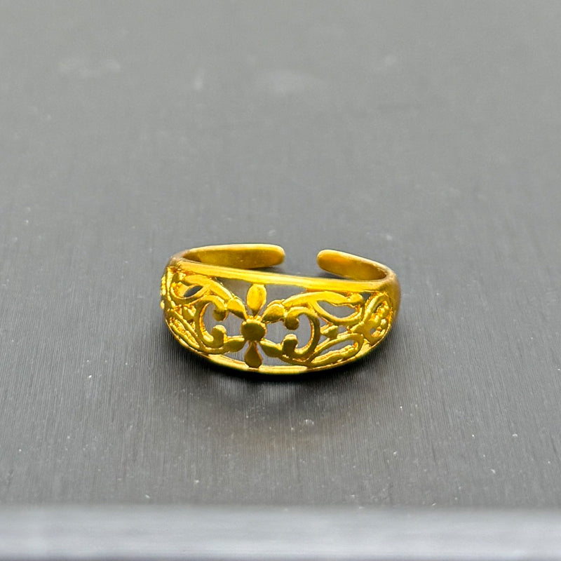 Adjustable Flower Ring | 24K Gold Sterling Jewelry for Women