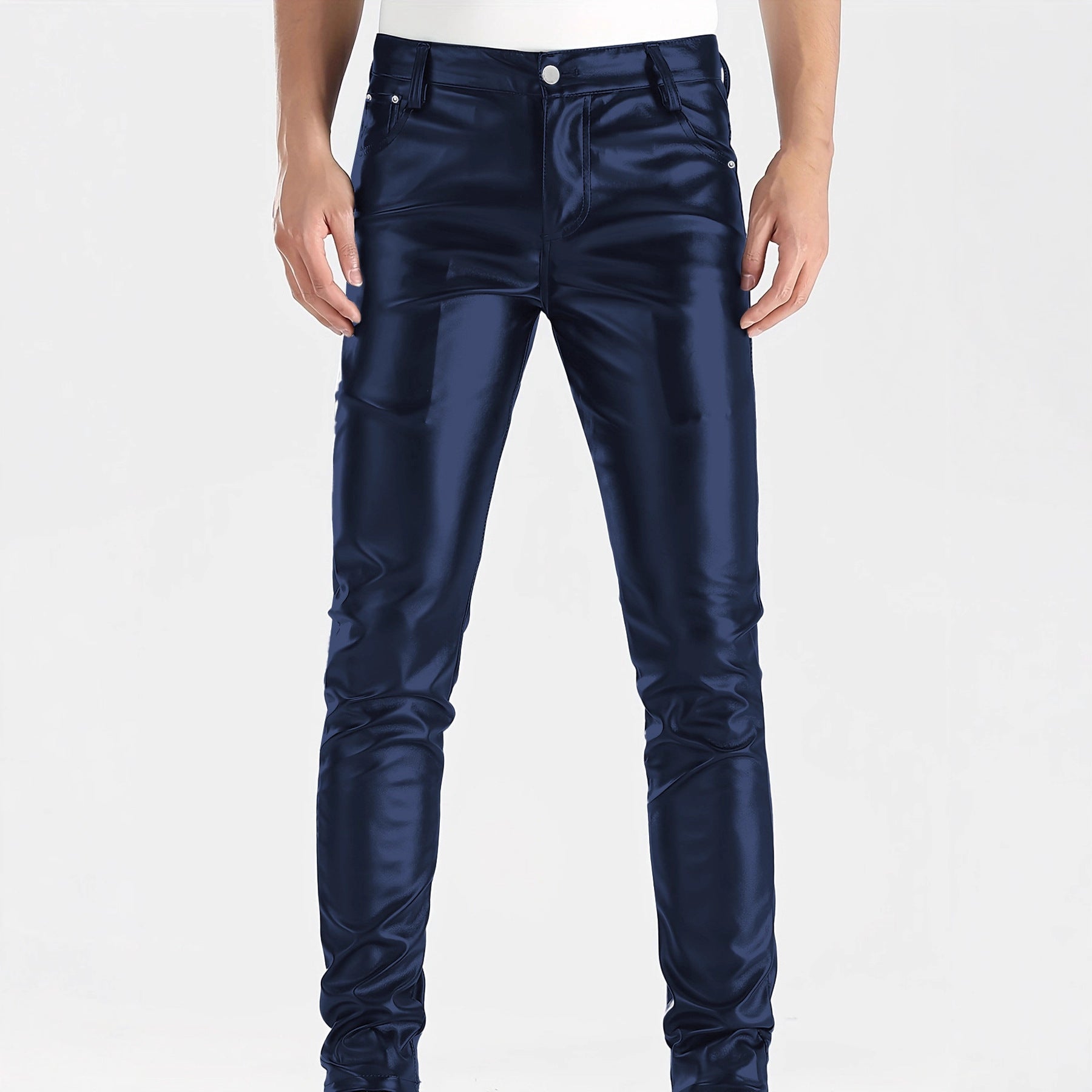 Men's Slim-Fit PU Leather Pants | Autumn Winter Fashion Faux Leather Trousers