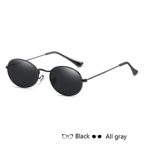 Fashion Women Sunglasses Famous Oval Sun Glasses Luxury Brand Metal Round Frames Black Small Cheap Eyewear