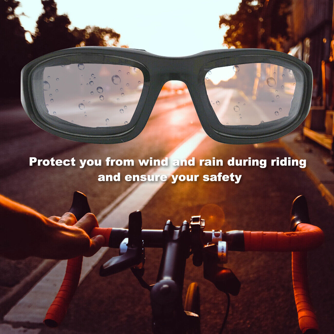 Chopper Cycling Sunglasses | UV400 Windproof Wrap Around Sports Glasses for Men