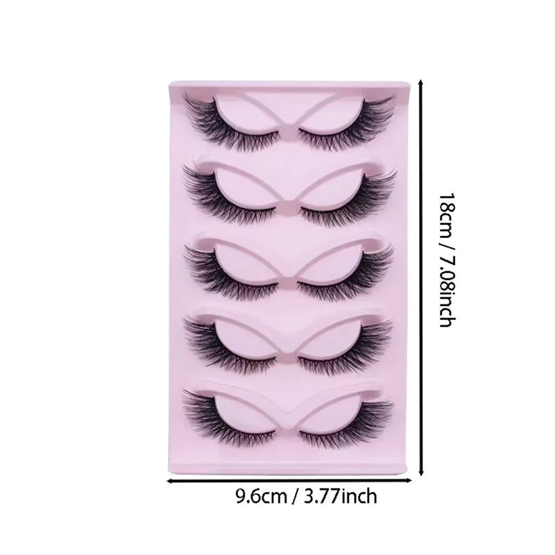 5 Pairs False Lashes Eyelashes Extension Cluster, Faux Mink Fluffy Long Full Look Eye Bottom,  Dramatic Cosmetic Makeup
