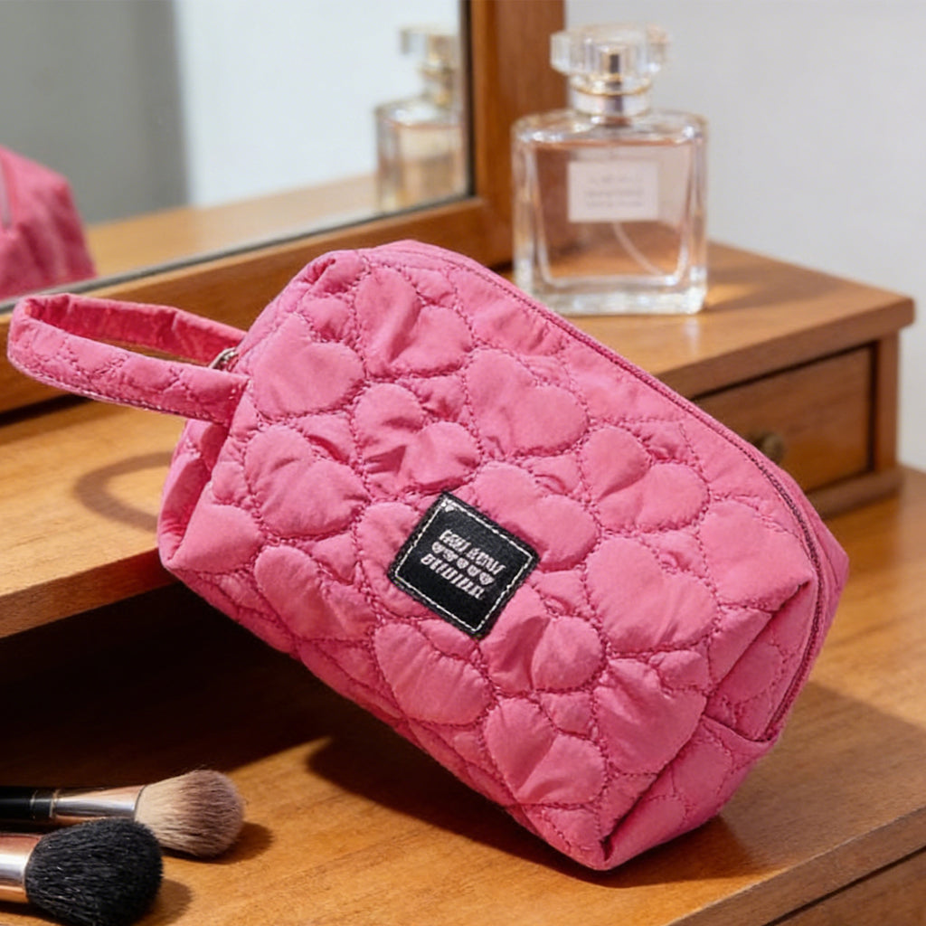 Fashion Portable Cosmetic Bag-Rose Red