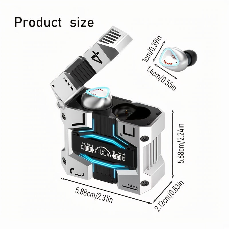 True Wireless Earbuds With ENC, Bluetooth 5.3, IPX7 Waterproof, 120 Hours Long Battery Life With Built-in Mic, Compatible With IOS & Android Devices Silver