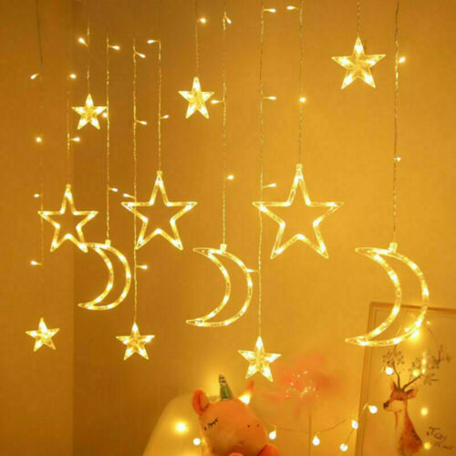 LED Fairy String Window Curtain Lights | Star Christmas Party & Home Indoor Decor