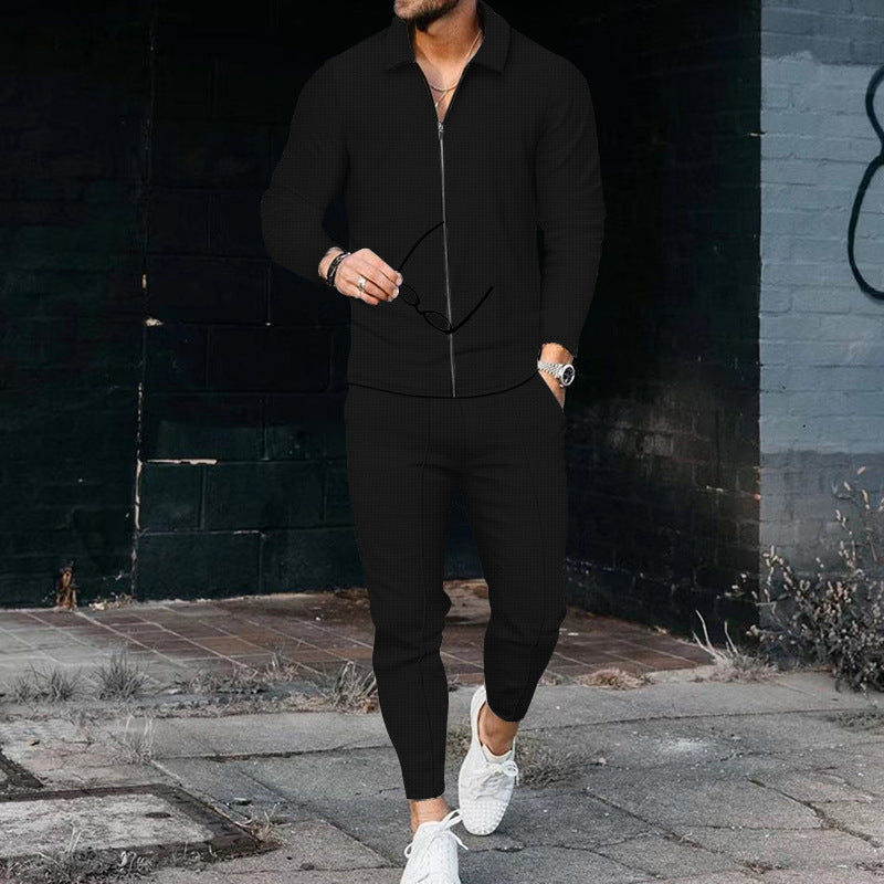 Men's Fashion Zipper Cardigan Tracksuit Set | Casual Sports Suit