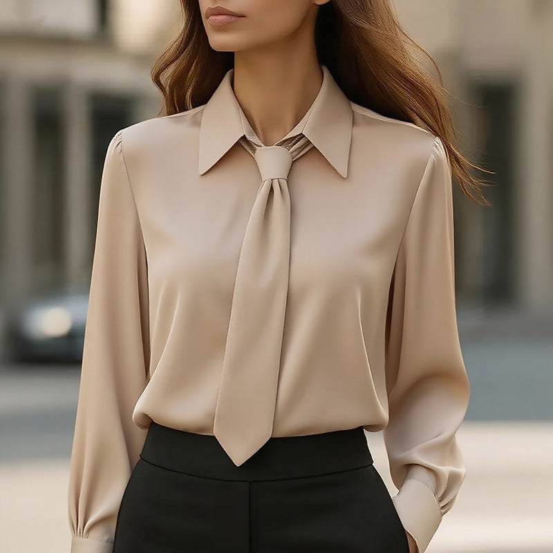 Women's Solid Color Long Sleeve Classic Shirt | Machine Washable Versatile Top for Casual & Office Wear Khaki S 5 34bac78d-ad2d-4124-8a58-c6ffbf9f48df_bec4c9d8-9cbb-454f-b9a0-8dccf03de21f FIOLKA BOUTIQUE