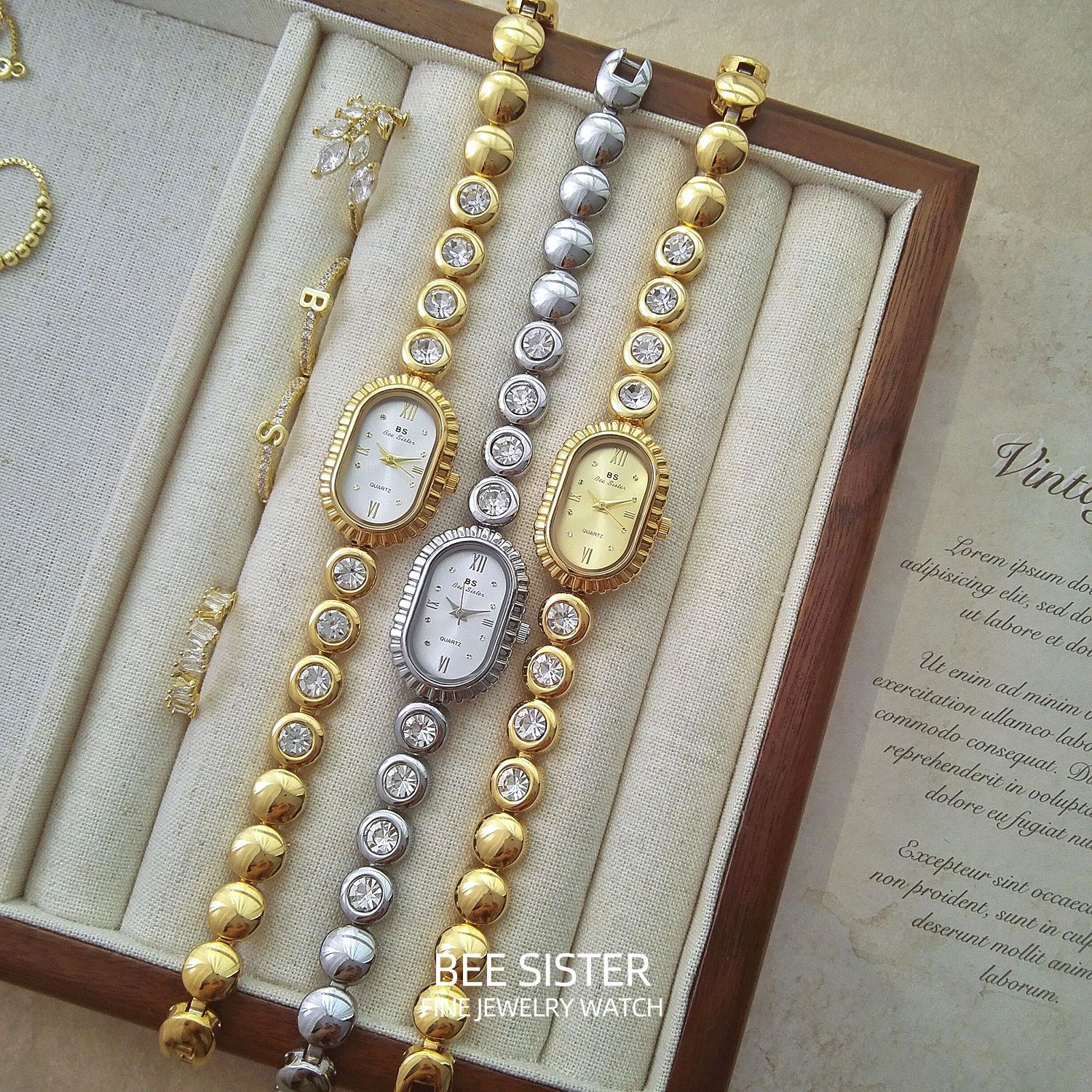 Womens Mid-century Light-luxury Jewelry Oval-arch Fashion Petite Watch