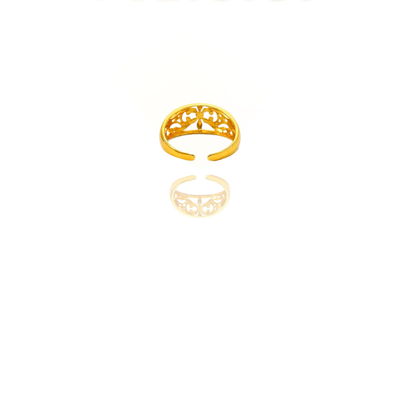 Adjustable Flower Ring | 24K Gold Sterling Jewelry for Women