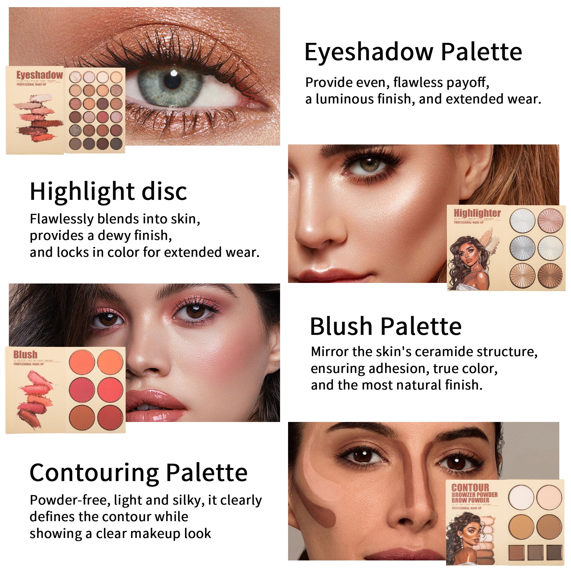 UDAER Beauty Color Bomb 63-Color Makeup Kit - Multi-Function Eyeshadow, Blush, Highlighter & Contour Palette