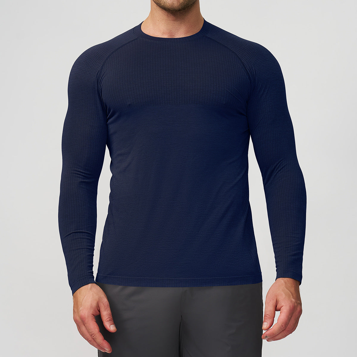 Mens Quick-Dry Breathable Long-Sleeve Sports And Fitness T-Shirt