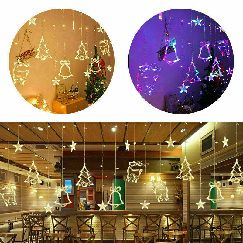 LED Fairy String Window Curtain Lights | Star Christmas Party & Home Indoor Decor