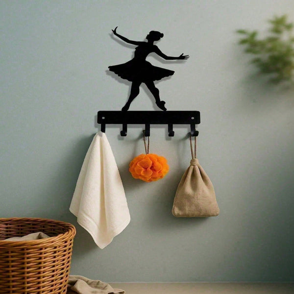 Ballet Dancer Wall Hooks | Decorative Home Organization Coat & Key Hanger