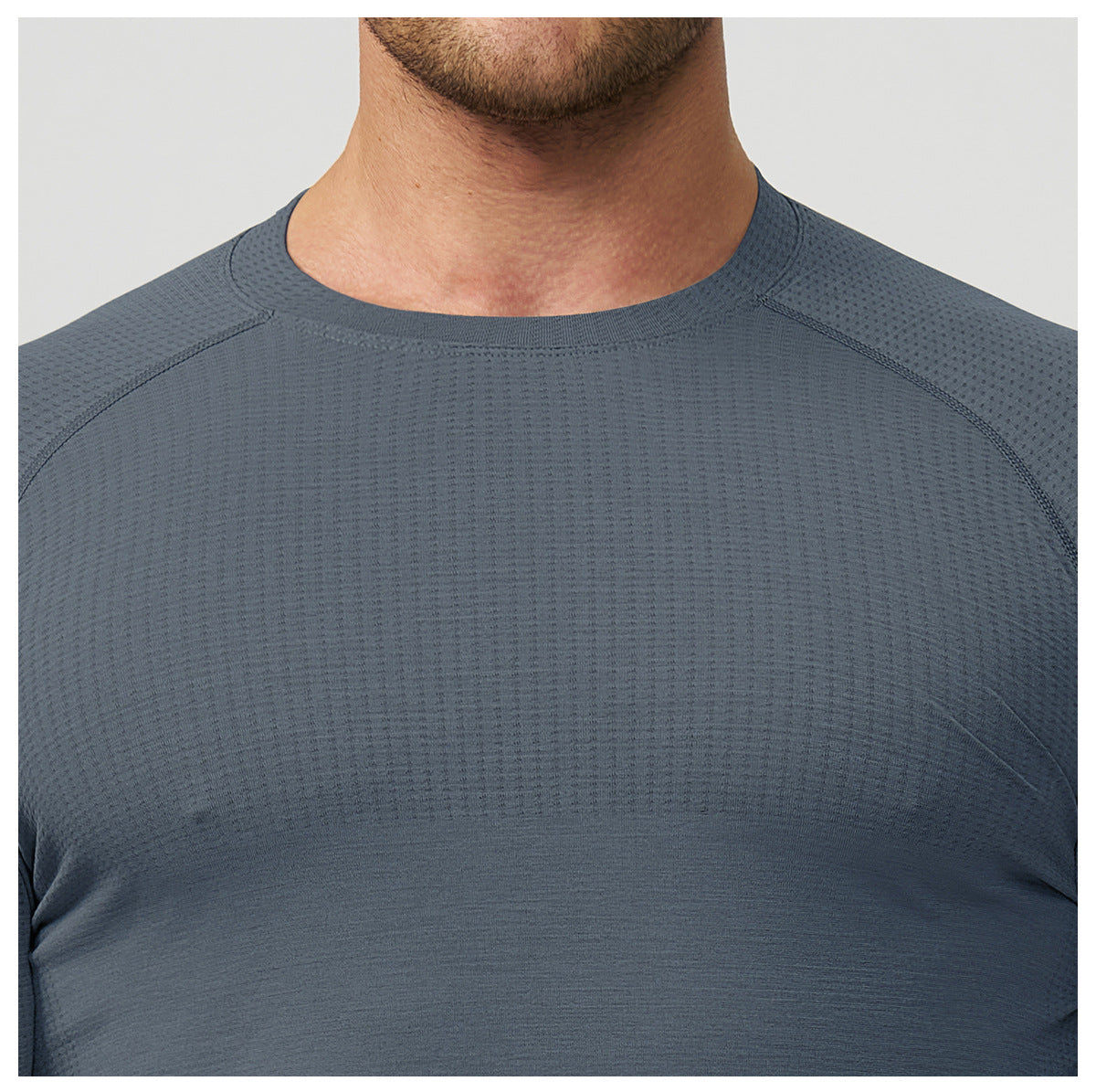 Mens Quick-Dry Breathable Long-Sleeve Sports And Fitness T-Shirt