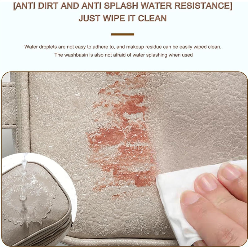 Travel Toiletry Bag For Women Men, Large Travel Toiletry Organizer Makeup Bag, Hanging Cosmetic Bag Kit Leather Skin Care Waterproof Shaving Bag