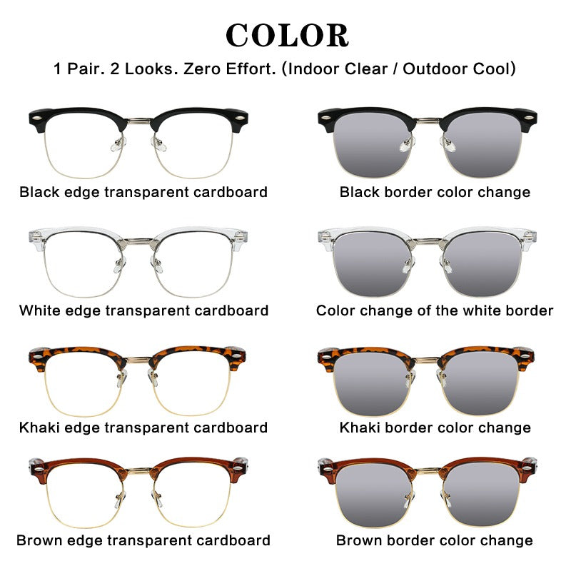 4-Pack Photochromic Glasses Set | UV Protection Auto-Darkening Lenses for Indoor & Outdoor Use