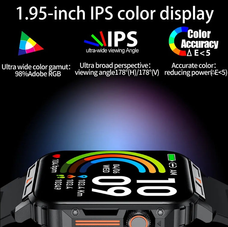 L81 Outdoor Sports Square Smartwatch | Answer Calls Big Battery Fitness Tracker Waterproof for iOS & Android