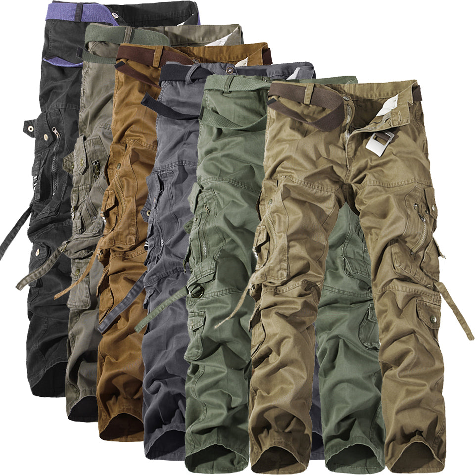 Men's Multi-Pocket Cargo Pants | Washed Durable Casual Outdoor Trousers
