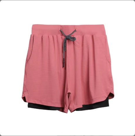 Men's Quick Dry 2-in-1 Gym Shorts | Breathable Polyester Spandex Running Fitness Shorts with Liner