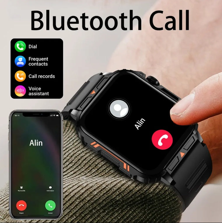 L81 Outdoor Sports Square Smartwatch | Answer Calls Big Battery Fitness Tracker Waterproof for iOS & Android