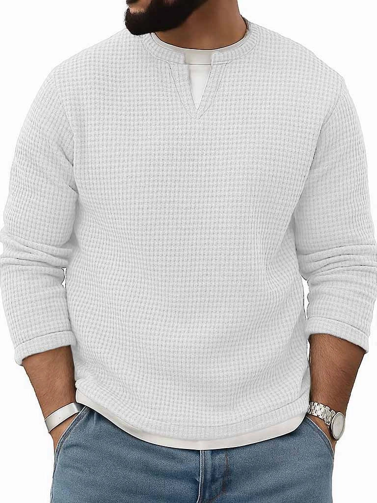 Mens FallWinter Two-Piece Crew-Neck Long-Sleeve Top