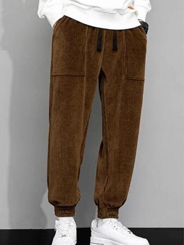 Men's Slim Fit Corduroy Casual Pants | Trendy Anti-Wrinkle Long Straight Trousers Brown 5 63e78c8e-9e7a-4f85-a234-b00c363ea4ef FIOLKA BOUTIQUE