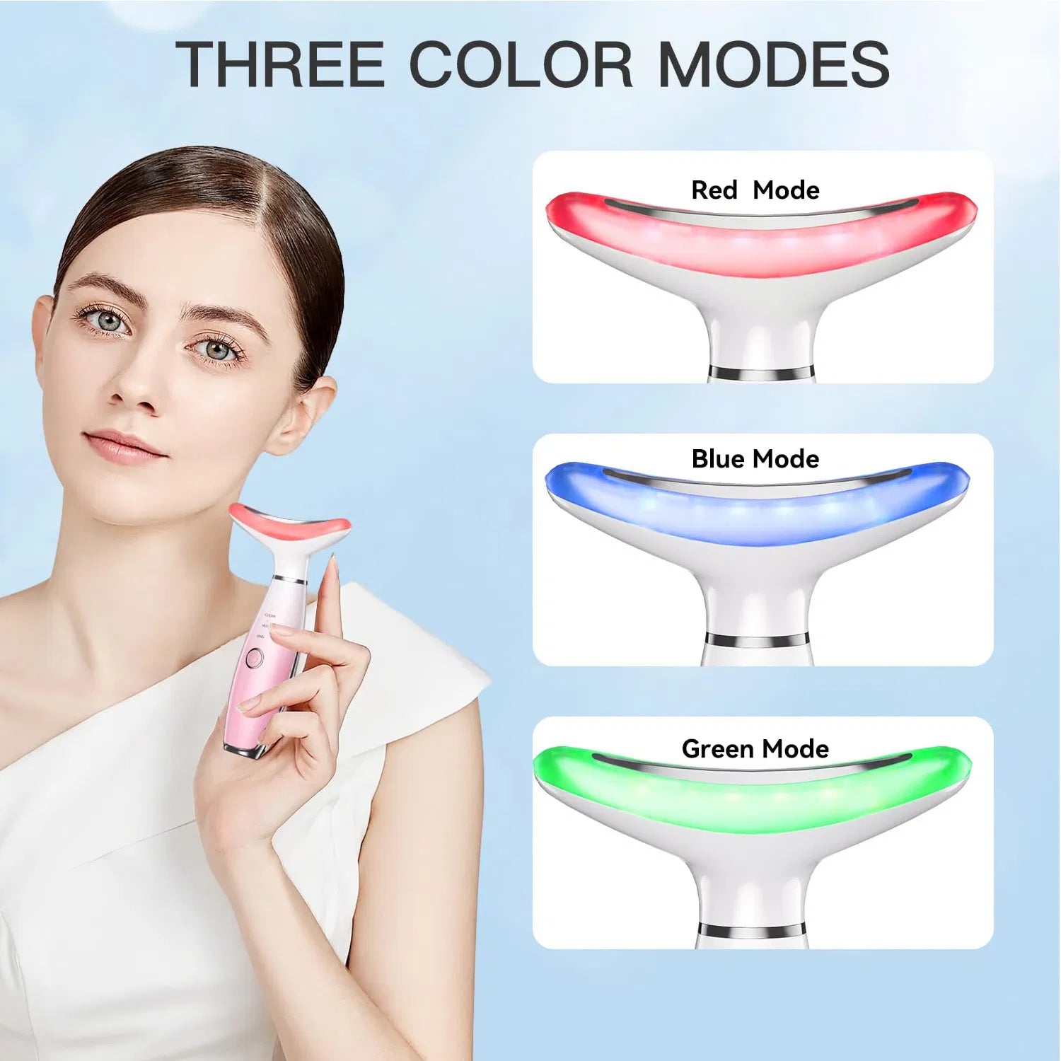 3-in-1 Neck & Face Massager | Thermal Vibration Skin Care Facial Massage Tool