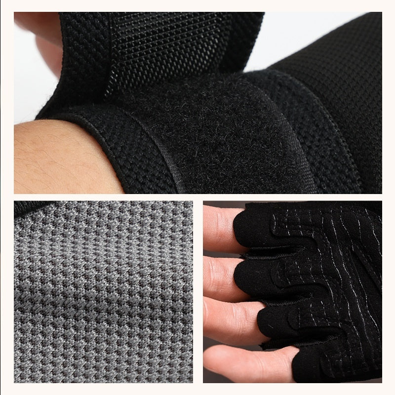 Gym Gloves with Built-In Wrist Straps | Pull-Up Bar Weight Lifting Training Gloves