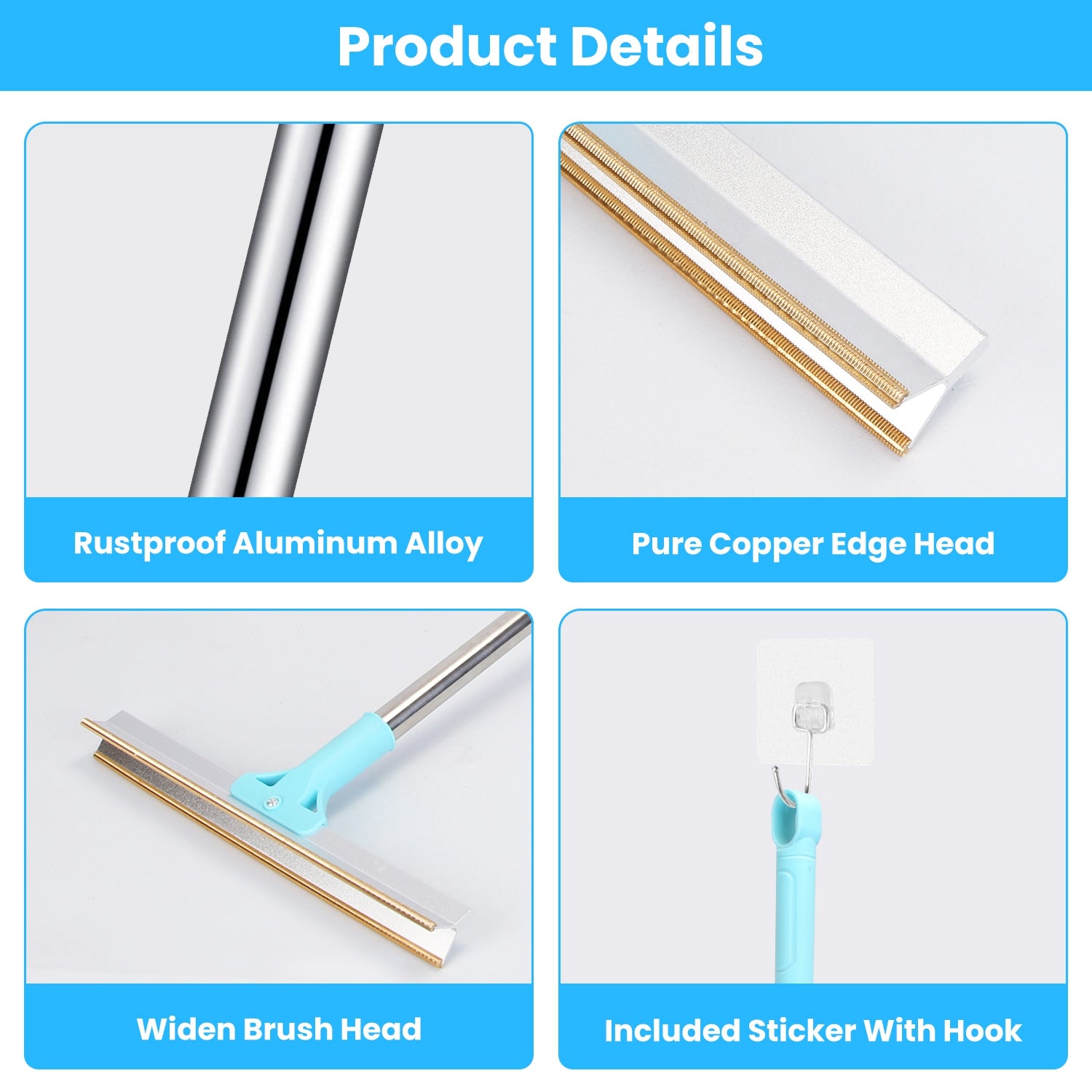 1Pc Pet Hair Removal Rake With 54.33in Adjustable Telescopic Rod Multi-Fabric Dog Cat Hair Scraper Lint Shaver For Carpet Rug Clothes Couch