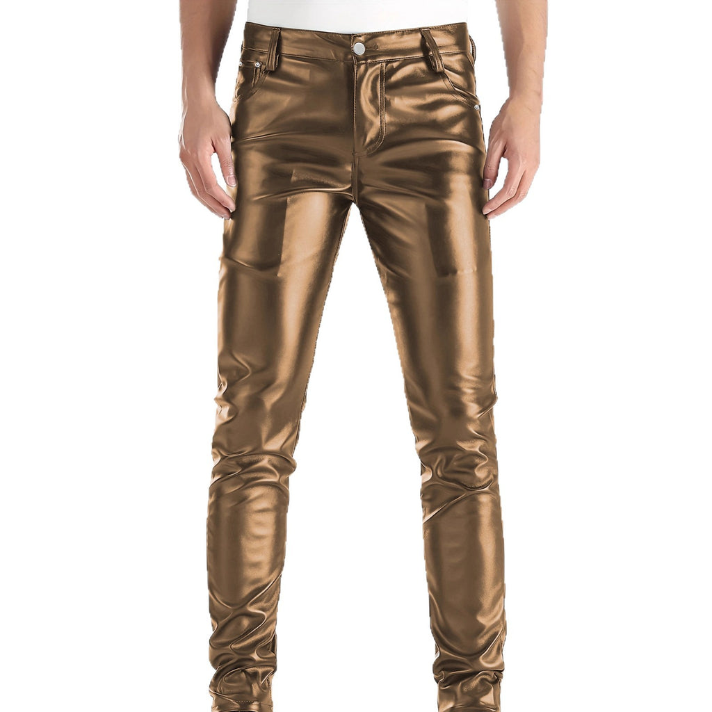 Men's Slim-Fit PU Leather Pants | Autumn Winter Fashion Faux Leather Trousers