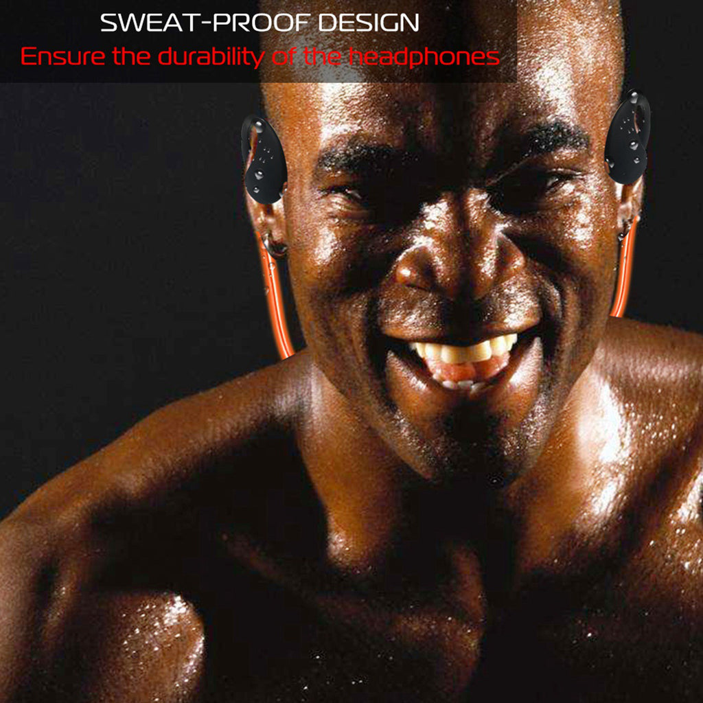 1Pc Wireless Sports Headsets Wireless V4.1 Neckband Earphones HD Stereo Sweat-proof Headphones Earbuds With  LED Light Mic 8Hrs Work Running