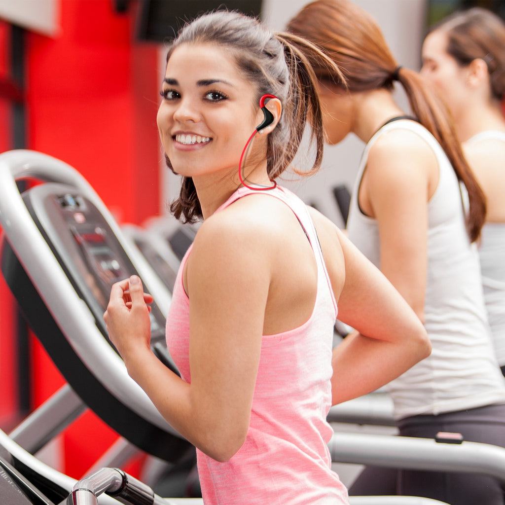 Wireless Headsets V4.1 Sport In Ear Stereo Headphones Sweatproof Noise Canceling Earphones Back Headphone With Mic Handsfree For Running Hiking Travel