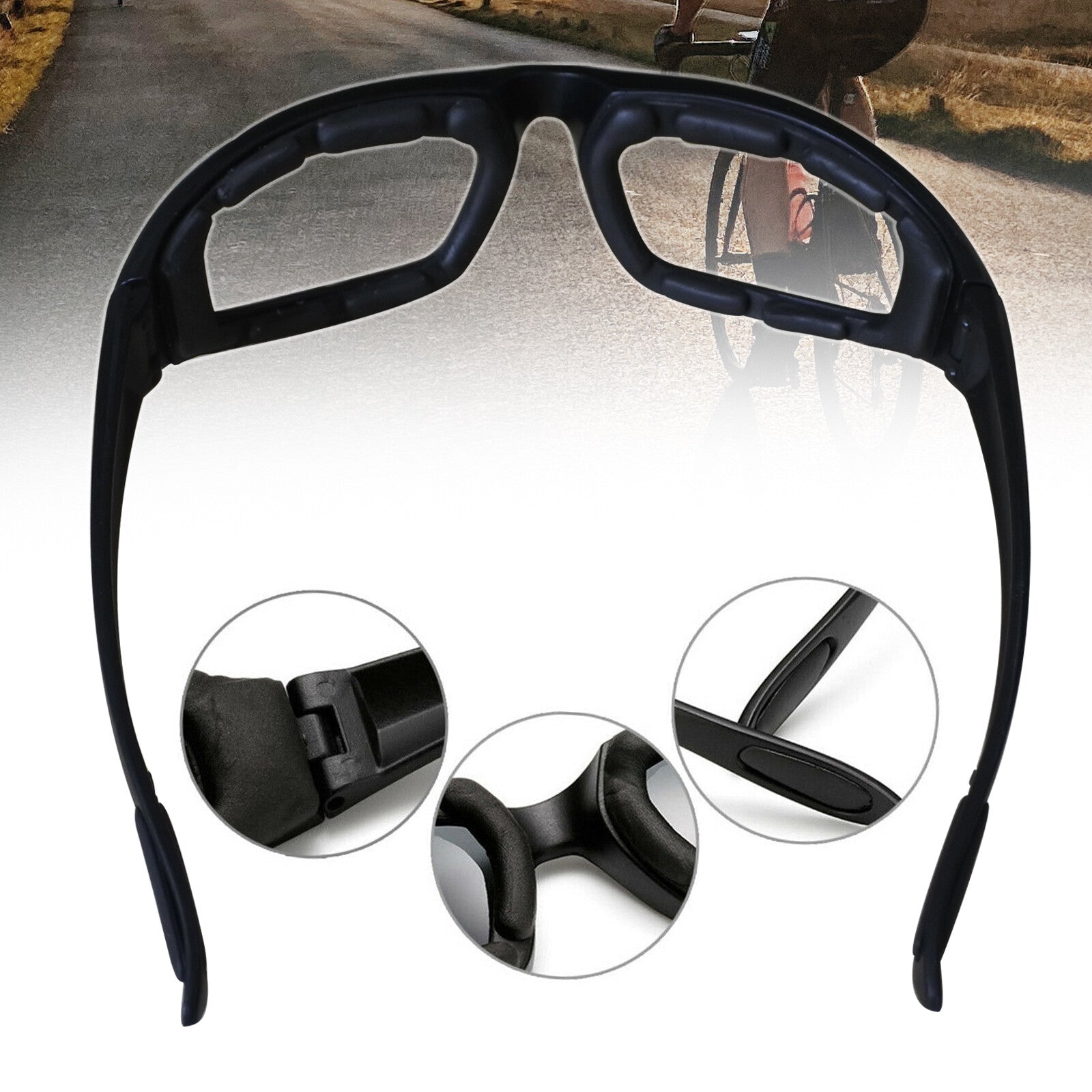 Chopper Cycling Sunglasses | UV400 Windproof Wrap Around Sports Glasses for Men
