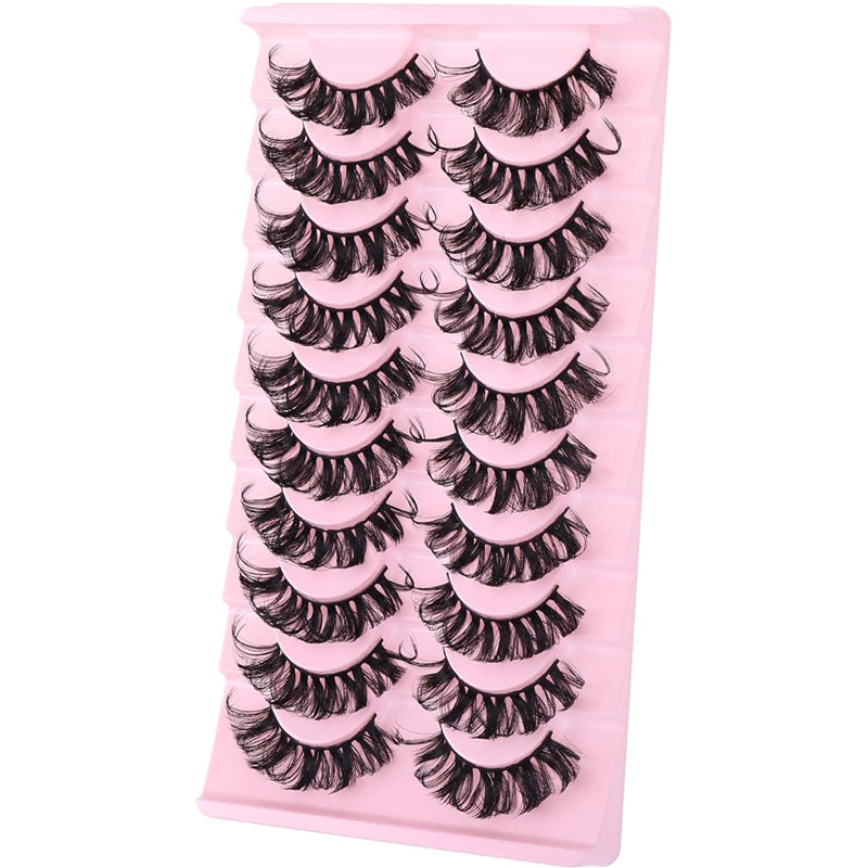 10 Pairs False Lashes Extension Cluster | Faux Mink Fluffy Dramatic