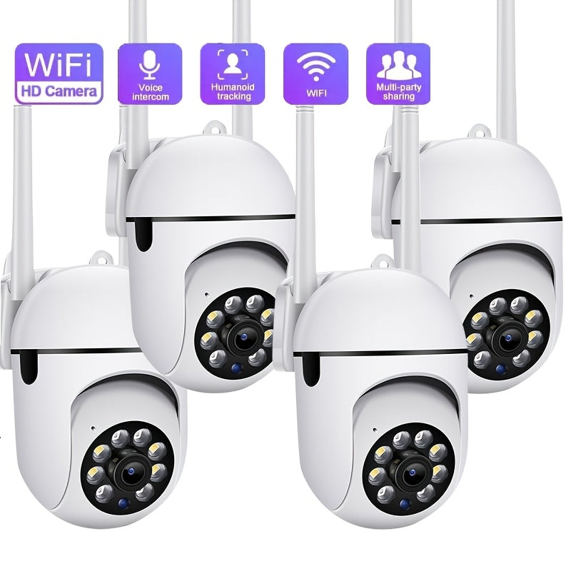 Courtyard Guardian Outdoor Spherical Camera Set - 1080P 360 Blind Spot Monitoring, Wireless 2.4G Anti-interference, Full-color Night Vision, Motion Tracking & Remote Viewing Via App
