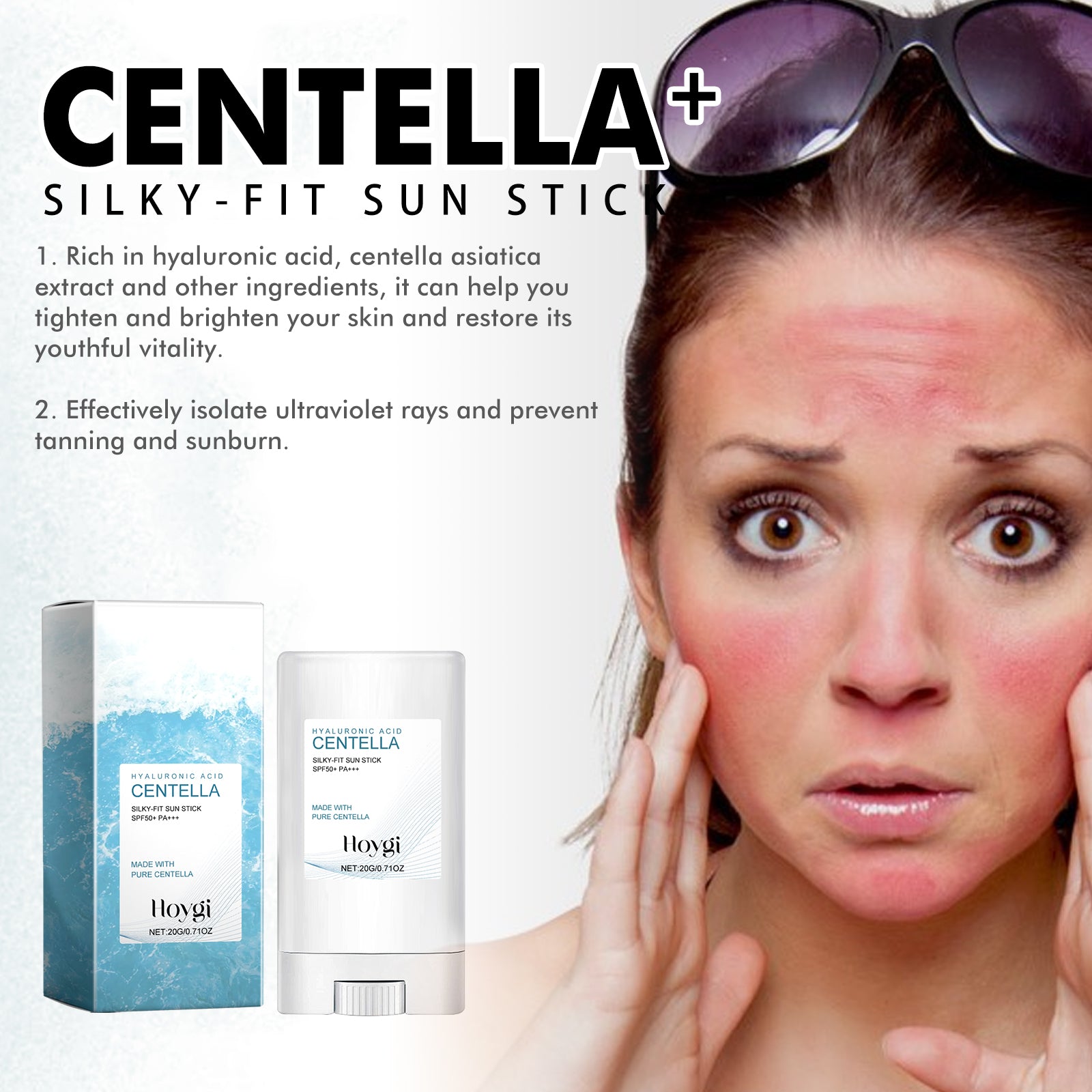 Hoygi Hyaluronic Acid Sunscreen Stick | Gentle Moisturizing UV Protection SPF